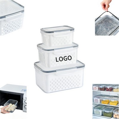 Food Fresh Keeping Storage Container With Drain Basket