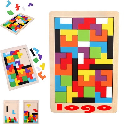Wooden Brain Teaser Puzzle Block Set