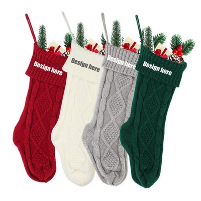 Custom Knit Christmas Stockings - Multi-Color Holiday Decor