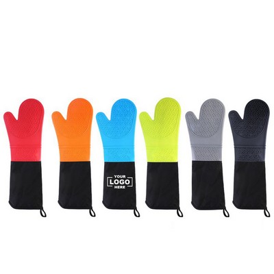 Extra Long Heat Resistant Silicone Oven Mitts