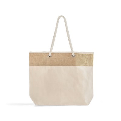 Large Rope Handle Canvas Tote Bag