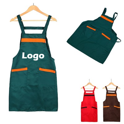 Poly-Canvas Kitchen Apron With 2 Pockets