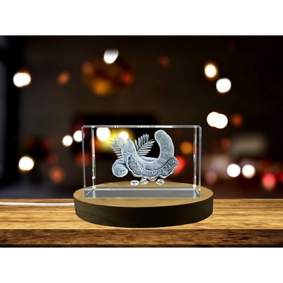 Tamarind 3D Engraved Crystal Trophy Award w/LED Base