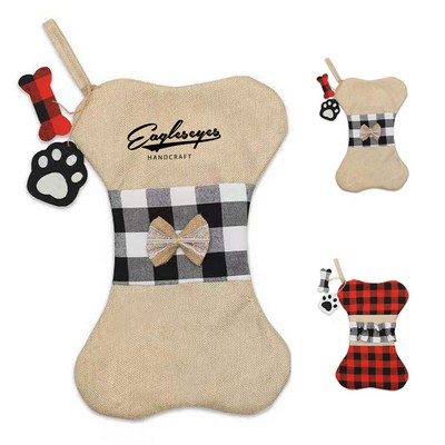 Linen Christmas Candy Bag