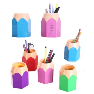 Pencil-Shaped Desktop Pen Holder