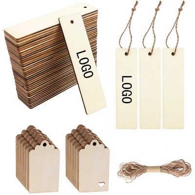 Wooden Bookmark Set w/String