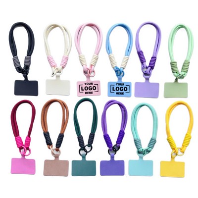 Colorful Anti Loss Phone Lanyard Wrist Strap With Patch Tab