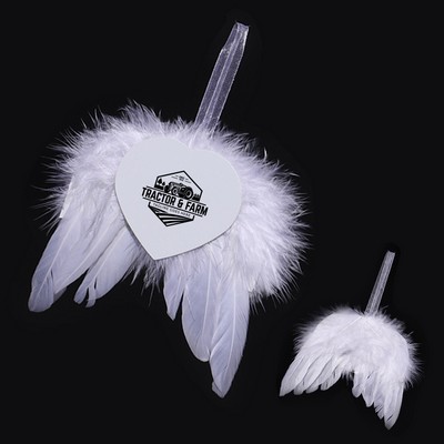 White Angel Wings Shaped Christmas Hanging Ornament