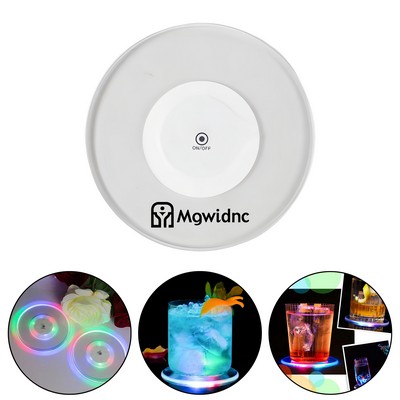 Ultra Thin Transparent LED Coaster for Bar Cocktail Drinks with 3-Color Flashing Light