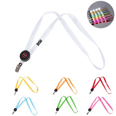 LED Light Up Neck Lanyard With Clip