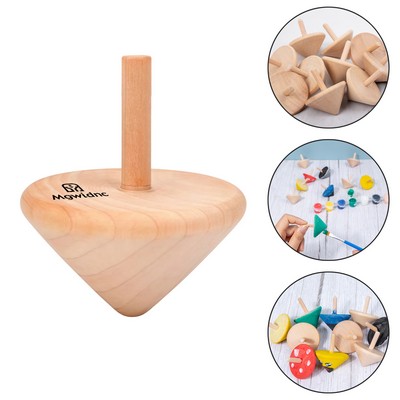 DIY Wooden Spinning Top for Kids - Hand Painted Traditional Wood Finger Spin Top Toy