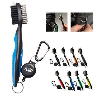 Golf Club Cleaning Brush With Retractable Keychain