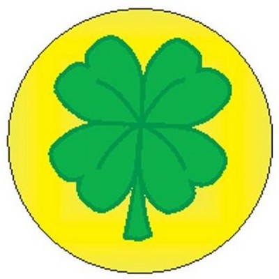Four Leaf Clover Round Metal Photo Magnet (2.6" Diameter)