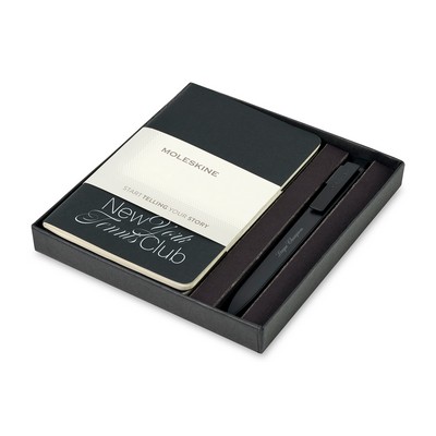Moleskine® Pocket Cahier and GO Pen Gift Set - Black