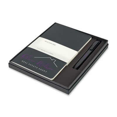 Moleskine® Large Cahier and GO Pen Gift Set - Black
