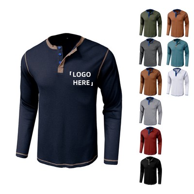 Custom Knitted Long Sleeve Polo Shirt