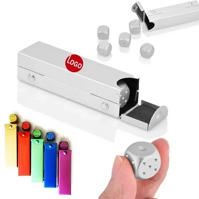 Aluminum Alloy Dice Set with Metal Storage Box(Ocean)