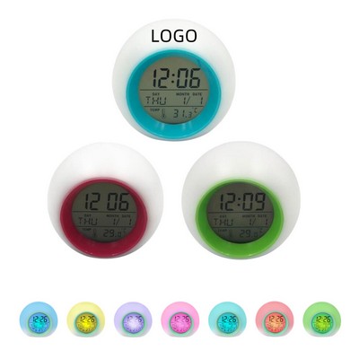 Round Color Changing LED Alarm Clock