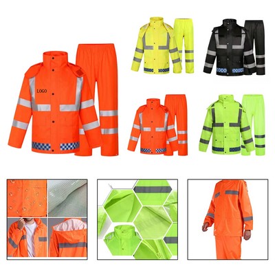 Reflective Waterproof Safety Rain Suit