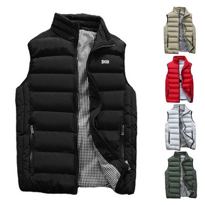 Mens Solid Winter Sleeveless Vest