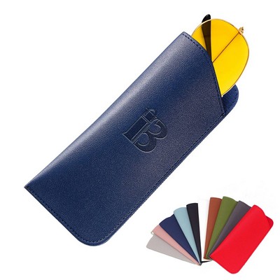 Portable PU Leather Eyeglass Pouch