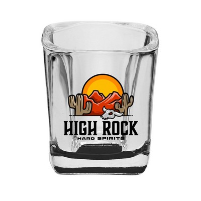 2 oz. Rounded Square Shot Glass (Full Color Imprint)