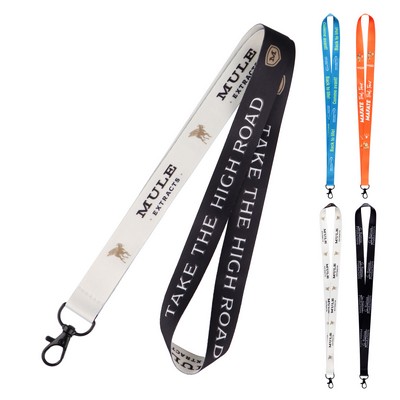 3/4" Custom Lanyards For ID Badges W/ Black Swivel Clasp