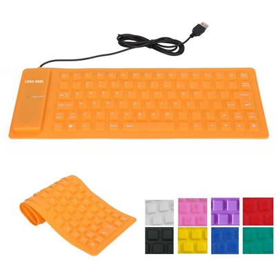 Flexible Silicone Wired Keyboard with USB Connectivity