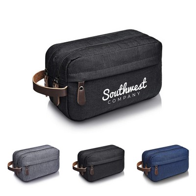 Traveler's Double Zip Oxford Toiletry Bag