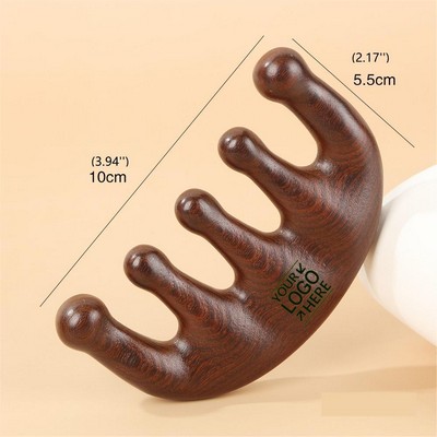 Portable Wooden Scalp Massager & Comb
