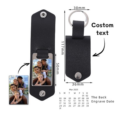 Pu Leather & Stainless Steel Keychain