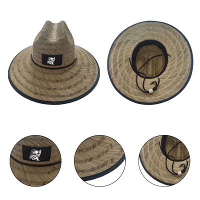 Beach Sunshade Straw Hat With Brim