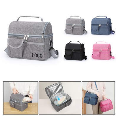 Customizable Oxford Cooler Tote Bag w/ Shoulder Strap