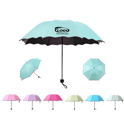 Water-Reactive Floral Umbrella for Sun and Rain