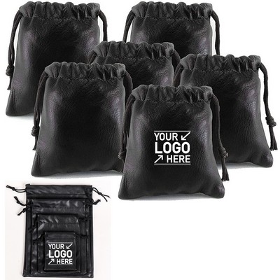 7 x 9cm Chalk Factory Lambskin Leather Drawstrings Pouch