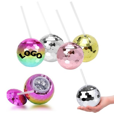 Disco Ball Tumbler W/Straw