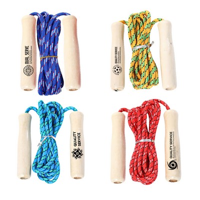 Colorful Wooden Handles Jump Rope