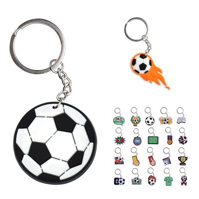 Custom PVC Soft Rubber Soccer Keychain