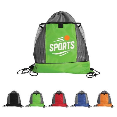 Sportster Drawstring Bag w/Mesh Pockets