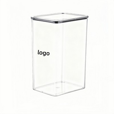 Food Grade Clear Square Plastic Storage Container with Airtight Lid for Pantry Organization