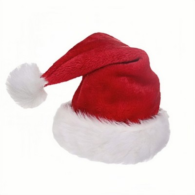 Custom Short Plush Christmas Hat for Kids Adults and Seniors Holiday Costume Party