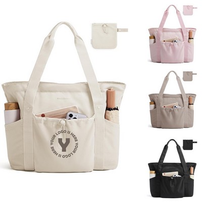 Foldable Tote Bag With Drawstring Bag