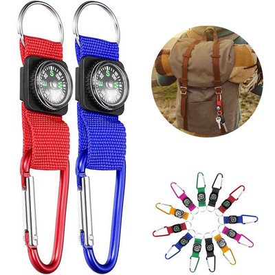 Colorful Metal Compass Carabiner Belt Clips Prize Toy Outdoor Adventure Explorer