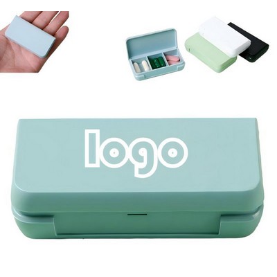Portable Mini Three-Compartment Square Pill Box