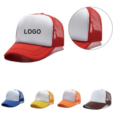 Youth Flat Brim Mesh Trucker Cap
