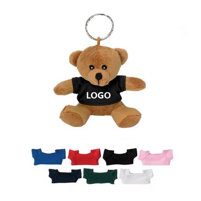 3 1/2" Bear Keychain w/ Logo on Shirt