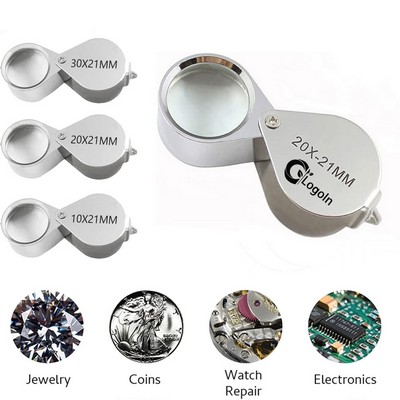 Mini Folding Magnifier 10x 20x 30x 21mm Jewelers Eye Magnifying Glass Handheld Tools