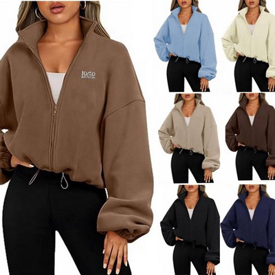 Zip Up Hoodies Oversized Long Sleeve Sweatshirts