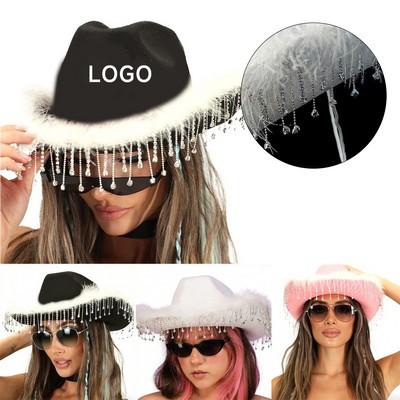 Rhinestone Fringed Cowboy Hat