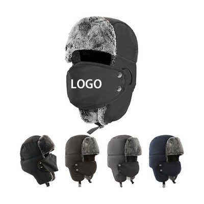 Men's Resistant Warm Ski Windproof Mask Hat With Ear Flaps